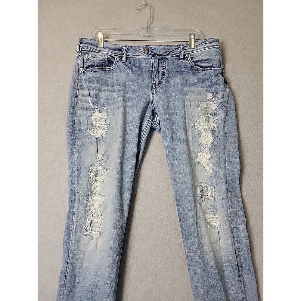 Silver Jeans Co. Boyfriend Super Stretch Distressed Denim Jeans Women's 32x29 - Picture 2 of 14